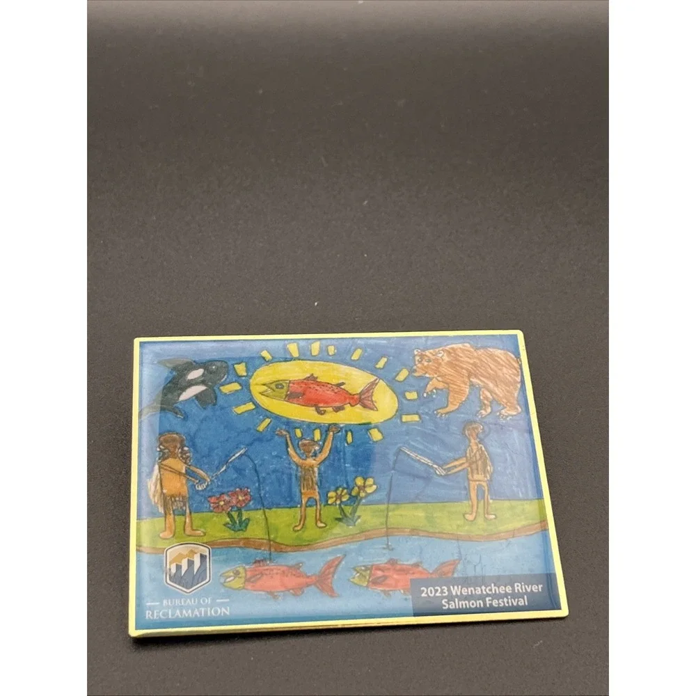 2023 Wenatchee River Salmon Festival Bureau Of Reclamation Drawing Picture Pin